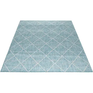 Teppich GUIDO MARIA KRETSCHMER HOME&LIVING "Florenz" Teppiche Gr. B/L: 120 cm x 180 cm, 3 mm, 1 St., blau (aquablau) Esszimmerteppiche geeignet für In- & Outdoor, wetterfest UV-beständig, besonders flach