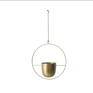 ARSBORUI Hängend Blumenampel Metall Blumentopf Modern Deko Pflanzenampel Boho Hängend Hängeampel Pflanzen Halter Hängeblumentopf Für Innen Außen Decken Balkone Wanddekoration (Gold Rund)