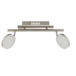 Wofi Deckenbalken, 2-flg. Modell: Hook  - Nickel matt/Chrom, 7893.02.54.0000 - Weiß