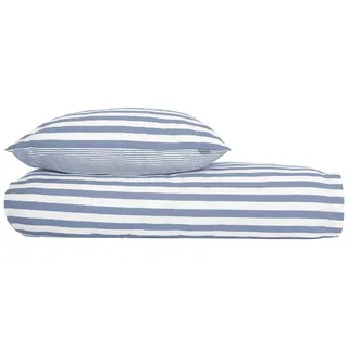 SCHIESSER Marie Gestreift Baumwolle Hellblau 155 x 220 cm + 80 x 80 cm