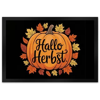 speecheese Fußmatte Hallo Herbst Fußmatte XL in 40x60 cm mit Kürbis und Herbstlaub 40 cm