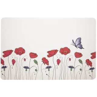 Telleruntersetzer Platzdeckchen Platzmatte Tischunterlage Untersetzer Platzdecke Tischuntersetzer für Teller Besteck Küchenmatte Mohnblumen rechteckig 43x28 cm
