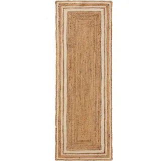 benuta pure Juteteppich Jutta Weiß 70x200 cm - Naturfaserteppich aus Jute