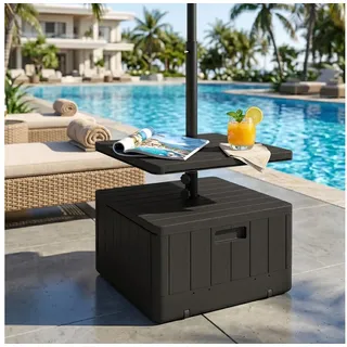 Outsunny Schirmständer 3 in 1 Kunststoff, Metall 80 kg Schwarz