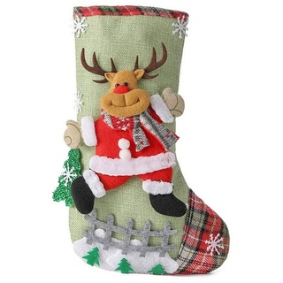 Vivi Idee Nikolausstiefel Nikolausstrumpf Groß 31cm, Weihnachtsstrumpf Weihnachtssocken Christmas Kamin deko