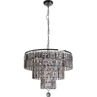 SEARCHLIGHT Hängeleuchte "Kristall-Leuchte Empire, 5-flammig", silber (chrom), 5, Ø 50cm H: 45cm, 1 Stk., Leuchten, Glamourös, Hängeleuchte