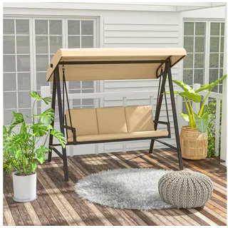 Outsunny Hollywoodschaukel Beige 3-Sitzer