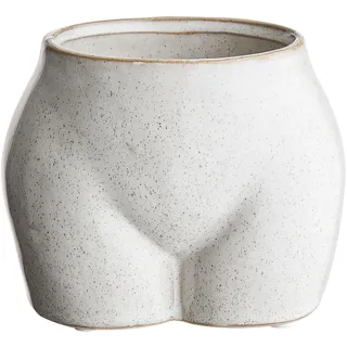 BUTLERS Blumentopf ø 12 cm Steingut - Botty - | Farbe Beige - Schlichtes Design - Für Zimmerpflanzen, Kräuter & Kaktus - Dekoration für Fensterbank, Beistelltisch & Balkon