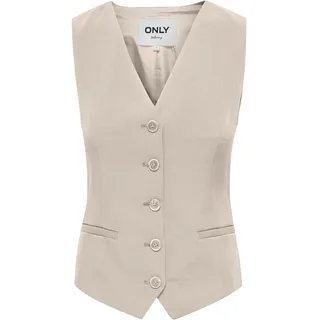 ONLY Damen Weste Anzugsweste Business Damenweste einreihig ONLIris Waistcoat 15328160 pumice stone 36 - 36