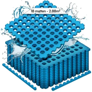 Meisterhome 18 Stück Bodenschutzmatte Pool Unterlegmatte Poolmatte Bodenschutz Matte für den Pool - 40 x 40 x 1 cm - Whirlpool Plantschbecken –...
