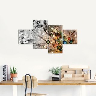 Glasbild ARTLAND "Farbenfrohe Natur" Bilder Gr. B/H: 120 cm x 70 cm, Blumen, 4 St., bunt Glasbilder