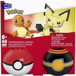 Mega Construx Pokémon Pokéball Set Charmander und Pichu