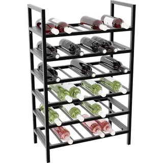 MetaloPro Weinregal Jerez – Schwarzes Metallregal Für 42 Weinflaschen, Robustes Design, Ideal Für Küche, Keller Oder Bar – 95×60×30cm