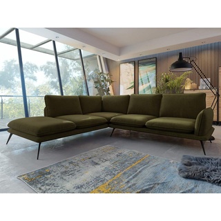 Mirjan24 Ecksofa Portimao, Polsterecke Sofa, Farbauswahl Couchgarnitur, Loft L-Form grün