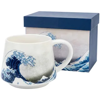 Topadorn Japanische Keramiktasse 350 ml, Kaffeetasse mit Great Wave Design, Kaffeebecher für Kaffee, Tee & Matcha, mikrowellen- und spülmaschinengeeignet, Geschenkbox