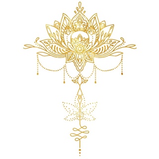SUPERDANT Goldener Lotus Mandala Wandaufkleber Blumen Kronleuchter Stil Wandaufkleber Boho Indisches Mandala Namaste Blume Vinyl Aufkleber Lotus Yoga Meditation Kunst Wandgemälde Dekor