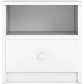 99rooms Nachttisch Dreams (Nachtkommode, Nachttischschrank), mit Schublade und Fach, aus Holzwerkstoff, für Kinder, viel Stauraum weiß