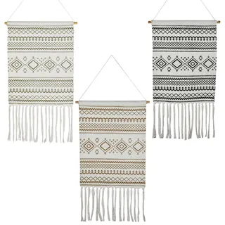 Boho Wandteppich 3er Set Calegora 45x85cm - Ethno Wanddeko modern