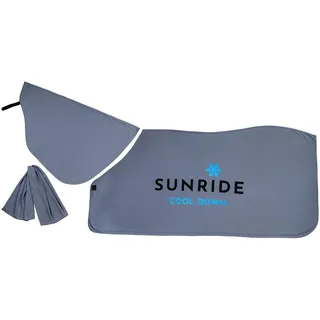 SUNRIDE Cool Down Kühldecke mit Halsteil und Tuch 105 cm Grau