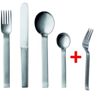 Pott Besteck Modell 35 Edelstahl mattiert 24 teilig + 6 Kuchengabeln