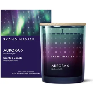 Skandinavisk AURORA Duftkerze. Duftnoten: Sandelholz und Wacholderbeeren, Jasmin und Limette. 200 g.