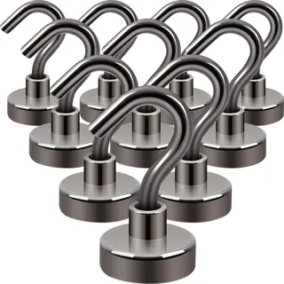 Neosmuk Magnethaken, 10kg Hochleistungs-Erdmagnete mit Haken, extra starker Cruise-Haken zum Aufhängen(Pistole schwarz, 10er-Pack)