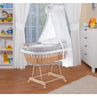 Waldin Stubenwagen Waldin Baby Stubenwagen-Set mit Ausstattung,XXL grau