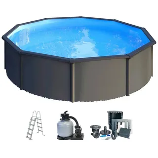 Gre Stahlwandpool Set 350 x 120 cm grau