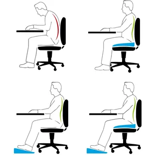 GORANDO Keilkissen Bürostuhl orthopädisch Keilform Fußstütze