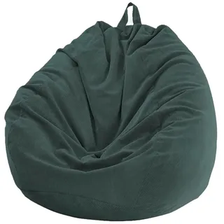 Chickwin Bezug für Sitzsack, Birnenform, Cordsamt, ohne Füllung, für draußen und innen, Entspannung, Loungestuhl, Schlafzimmer, Kissen (Dunkelgrün, 85 x 110 cm)
