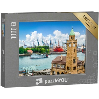 puzzleYOU Puzzle Schöne Aussicht auf die Hamburger Landungsbrücken, 1000 Puzzleteile, puzzleYOU-Kollektionen Deutschland