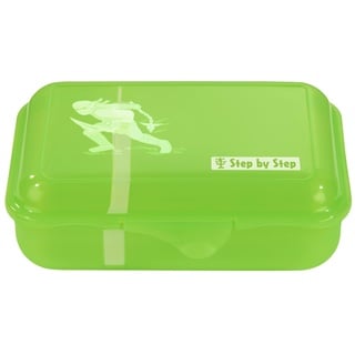 Step by Step Lunchbox Ninja Kimo, Grün, mit Trennwand und Klickverschluss, spülmaschinenfest, BPA-frei, für Schule und Kindergarten, 0,9l