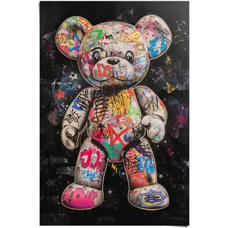 Poster REINDERS "Graffiti-Bär", bunt (farbe bild(er): mehrfarbig), B:61cm H:91,5cm T:0,1cm, Bilder, Poster, Kinderzimmer - Mehrfarbig - 150 gr. Papier - Tiere - 61x91,5 cm