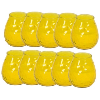 ECI Tools Duftkerze Duft-Kerzenglas Zitronengras Summerlight Gartenlicht groß, Anzahl (Set nach Wahl, 10-tlg) gelb|weiß