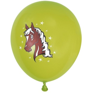 Karaloon 30026 luftballons pferde - 6 stück - limone/pink