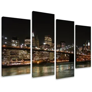 Visario Leinwandbilder 6008 Bild auf Leinwand New York USA, 130 x 80 cm, 4 Teile