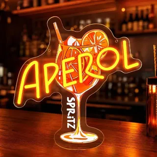 Aperol Spritz Neon Schild LED Wanddeko Cocktail Licht 30x20 cm Dajasd