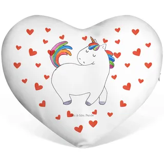 Mr. & Mrs. Panda Kissen Herz Einhorn Stolzieren - Geschenk, Herzkissen, Pferd, dekoartikel, Dekokissen, Einhörner, Reiter, Sofakissen, Kuschelkissen, Stolz, Deko
