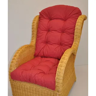 Rattani - Polster / Kissen / Ersatzpolster für Rattan Ohrensessel / Rattansessel , Colore Rosso (rot) - Rot