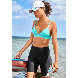 Triangel-Bikini-Top LASCANA ACTIVE "Janni" Gr. 34, Cup A/B, blau (türkis) Damen Bikini-Oberteile Ocean Blue mit 3 Tragevarianten