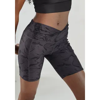 Funktionshose LASCANA ACTIVE "-Sporthose" Gr. S (36/38), N-Gr, schwarz Damen Hosen Funktionshosen mit Allover-Print und kleiner Reißverschlusstasche