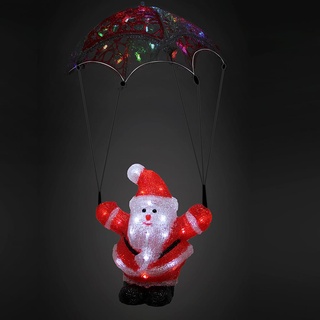 LED Acryl Figur Weihnachtsmann mit Fallschirm