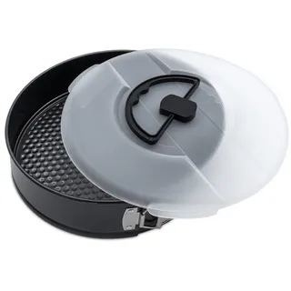 Spetebo Backform Sets grau mit Antihaftbeschichtung, (Springform mit Deckel), - Ø 26 cm grau 1er Springform + Deckel - Ø 26 cm