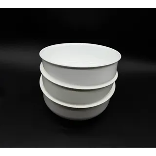 3 Stück Schüssel Schale Bowl 750 ml Müslischale Suppenteller Suppenschüssel Salatschüssel, Kunststoffschüssel, aus Kunststoff, Mehrweggeschirr, Farbe weiß