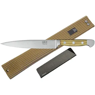 Güde Alpha Olive Messer Kochmesser Santoku Brotmesser Schälmesser Schinkenmesser Chai Dao ohne/mit Gravur + Prymo Farbe 1) Messer OHNE Gravur, Größe Filiermesser 18cm