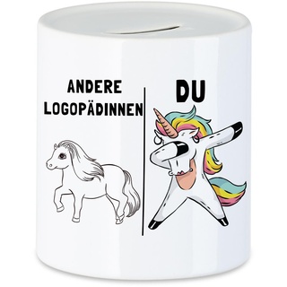 Hey!Print Andere Logopädinnen Du Spardose Pferd Einhorn Humor Lustig Unicorn Geschenk Apotheke