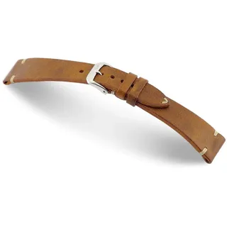 RIOS1931 Herren Uhrenarmband Bedford Mod. 159 Echt Vintageleder Breite 20 mm Länge 114/82 mm Farbe Cognac