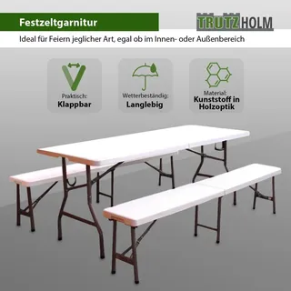 Trutzholm Bierzeltgarnitur 3-tlg. Weiß