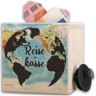 Shirtracer Spardose Urlaubskasse Spardose, Reisekasse Spardose, Spardose Weltreise, Ges, Urlaub beige