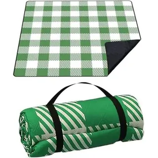 200x200 cm ,extra große Picknickdecke, Machine washable Camping Decke, Picknick decke Wasserdicht, Decke Outdoor, Faltbar Strandmatte mitSchulterg... - Grün